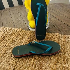 Tory Burch Green and Blue Sandals Flip-Flops